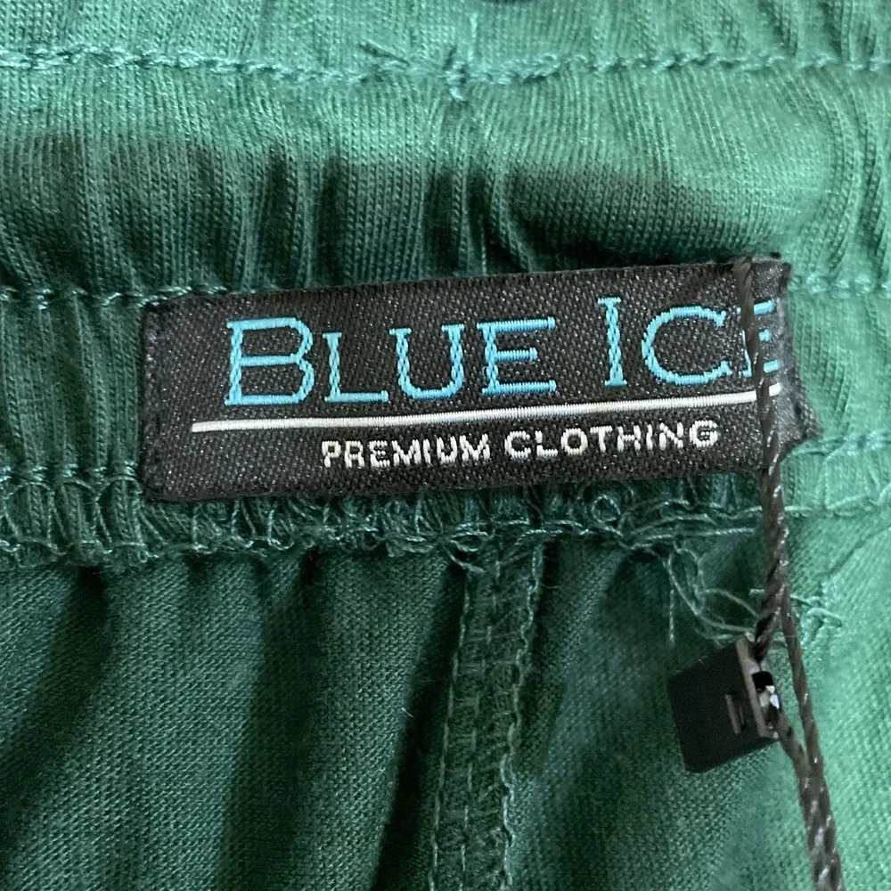 NWT Blue Ice Athletic Shorts Men's Large Green Cotton Blend